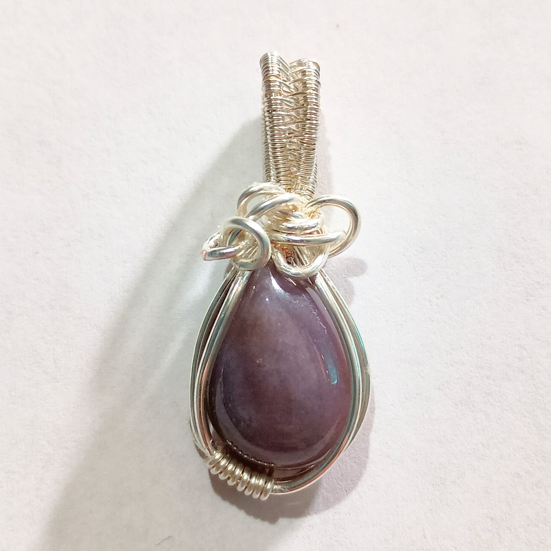 Indian Agate Hand-Wrapped Pendant Jewelry for Emotional Healing & Confidence, Front, sq