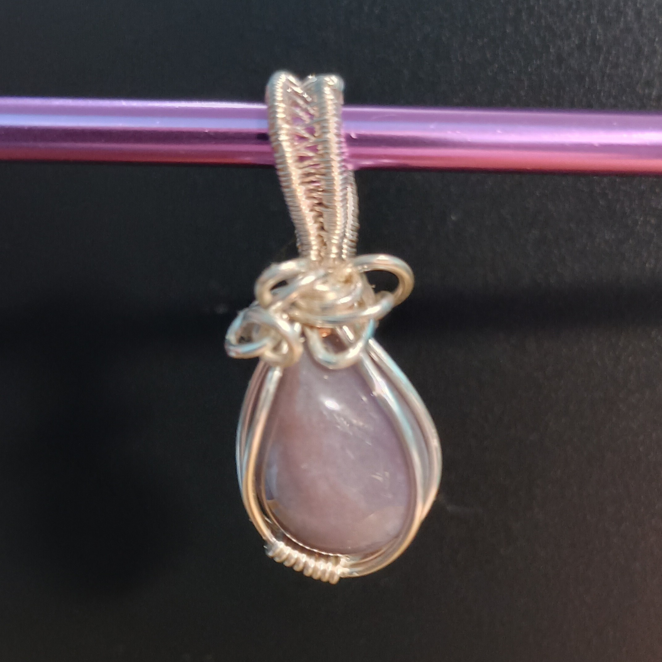 Indian Agate Hand-Wrapped Pendant Jewelry for Emotional Healing & Confidence, Hang, sq