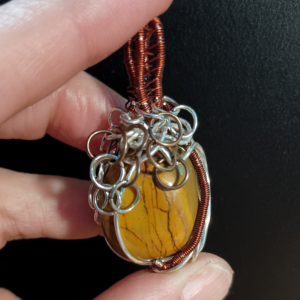 Mookaite Tree Hand-Wrapped Pendant Intentional Jewelry for Grounding & Strength, Front, sq