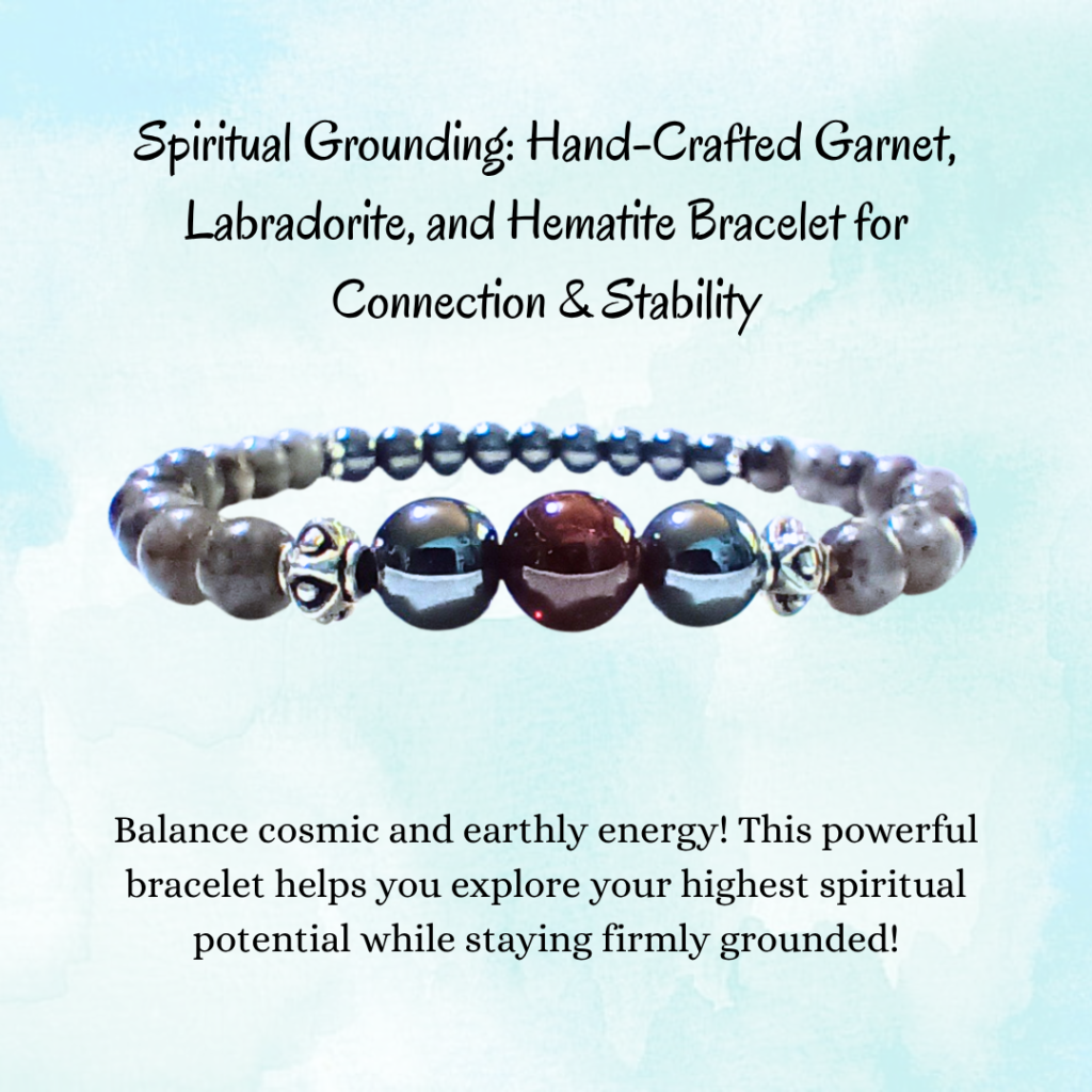 Spiritual Grounding: Garnet, Labradorite, and Hematite Bracelet for Connection & Stability, PROPERTIES, Garnet Bracelet, Labradorite, Hematite Bracelet, Grounding Jewelry, Spiritual Jewelry, Stability, Protection, Crystal Bracelet, Handmade Bracelet, Balance
